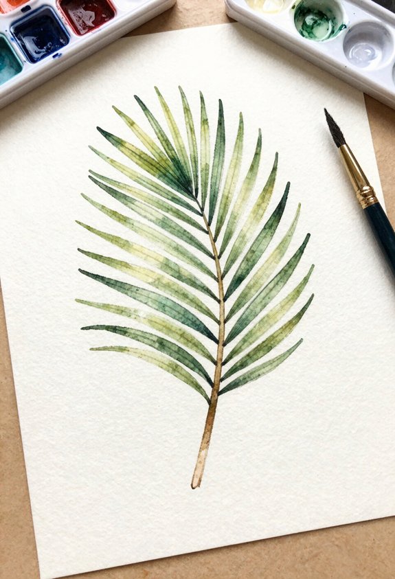 breezy watercolor palm artwork