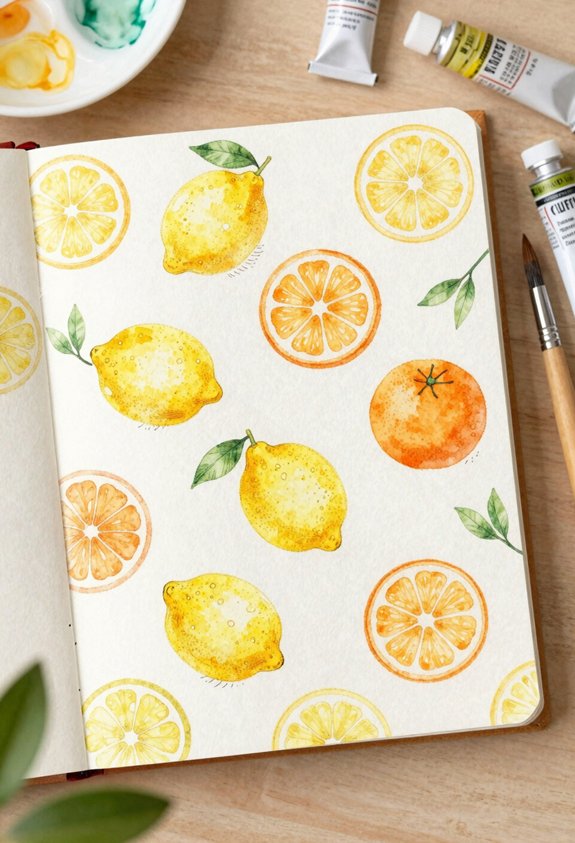 bright citrus slice pattern