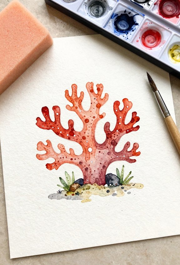 bright coral sponge shapes