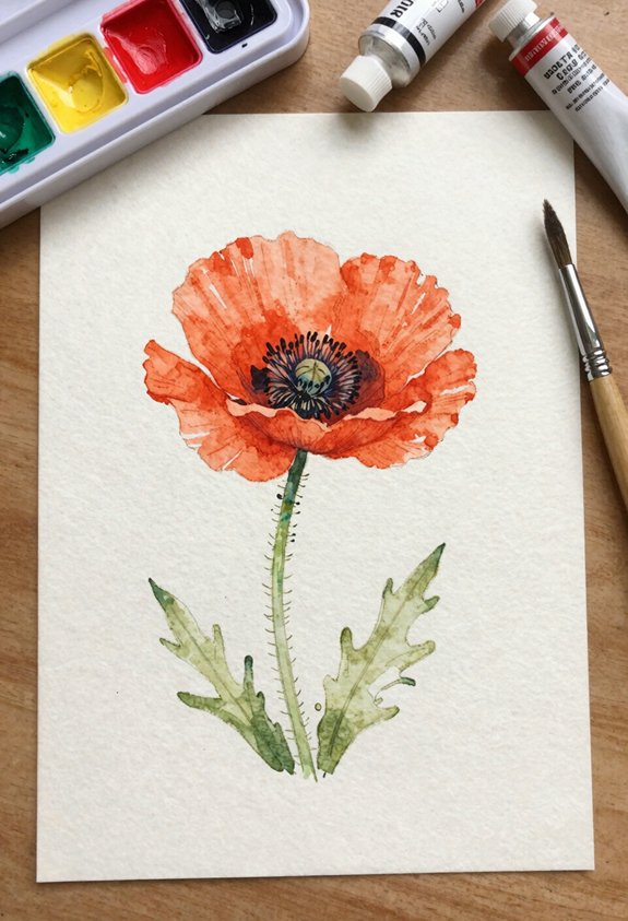 bright red poppy bloom