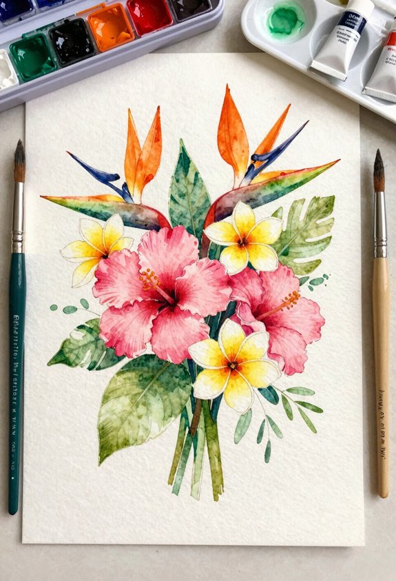 bright tropical summer bouquet