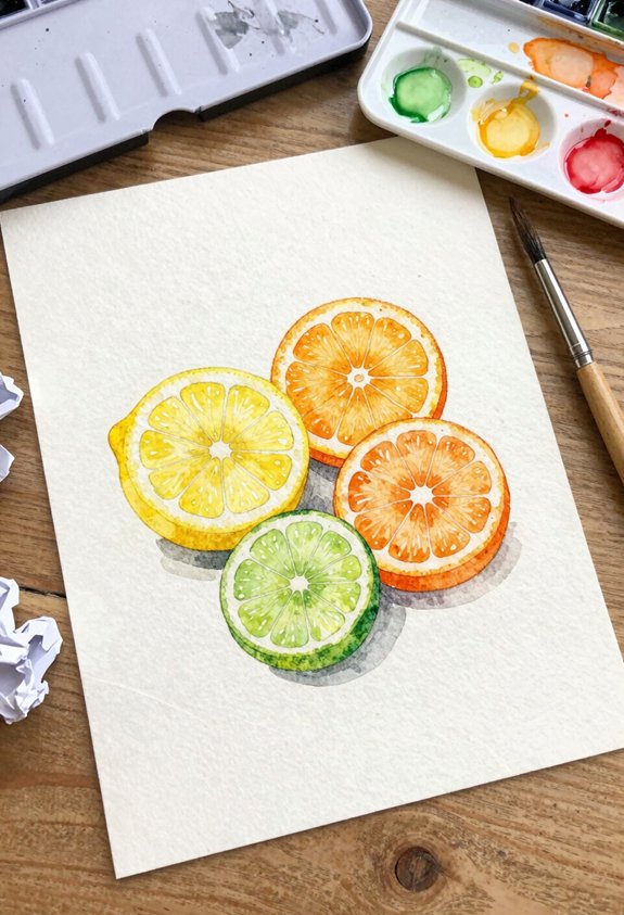 citrus slices colorful splash