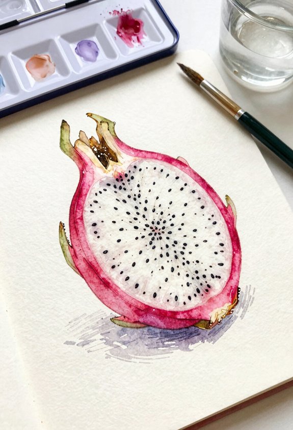 colorful dragon fruit half