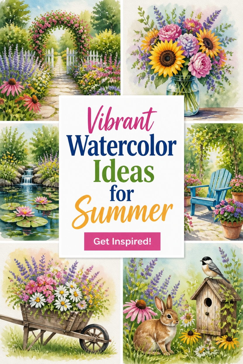 colorful garden path scene