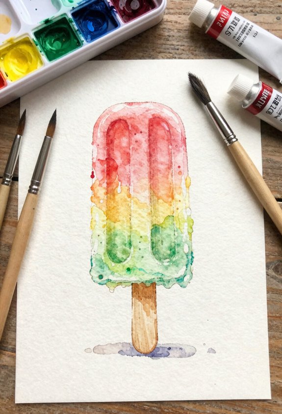 colorful melting popsicle
