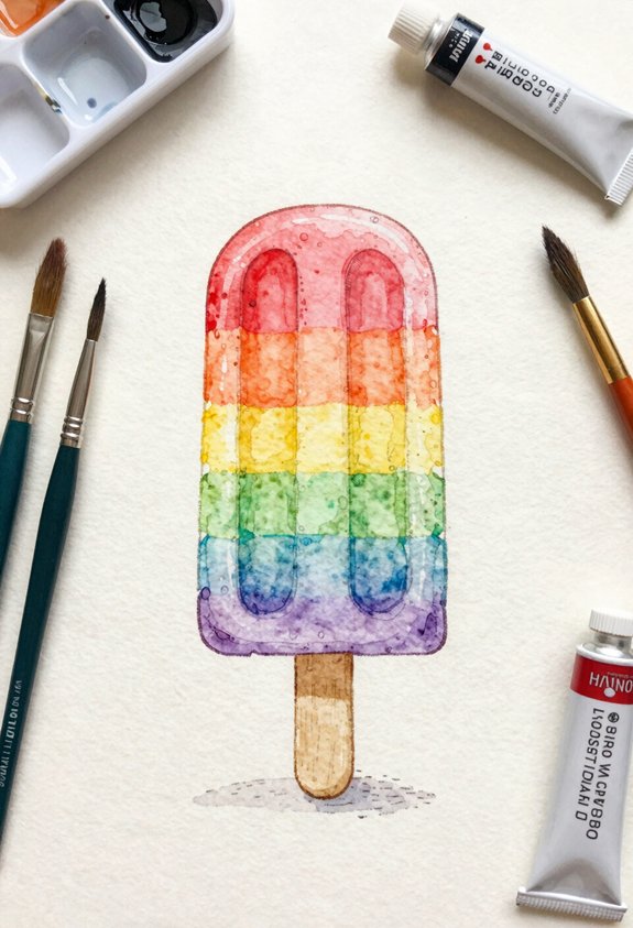 colorful stacked popsicle art