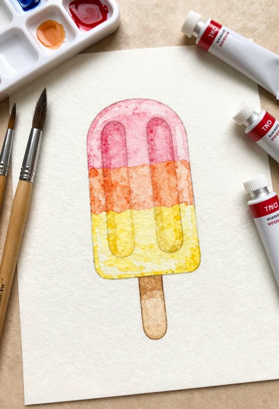 colorful striped popsicle painting
