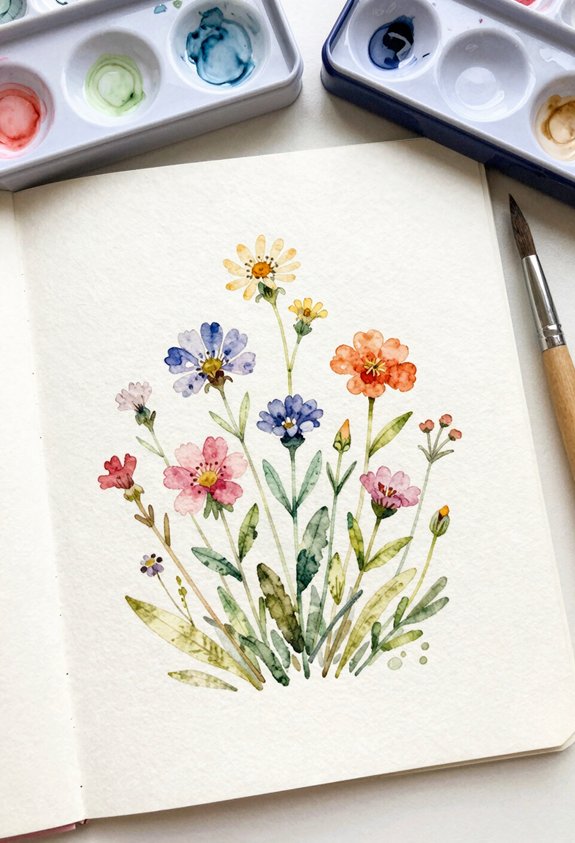 colorful tiny wildflower pattern
