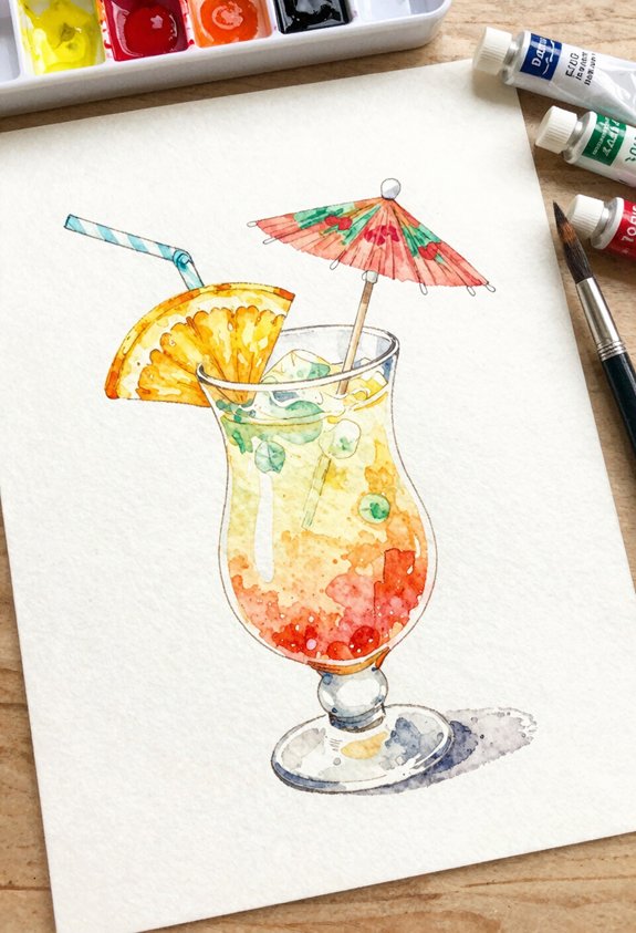 colorful tropical beverage with garnish