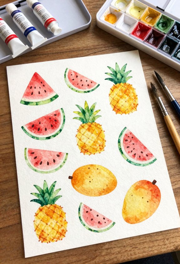 colorful tropical fruit pattern