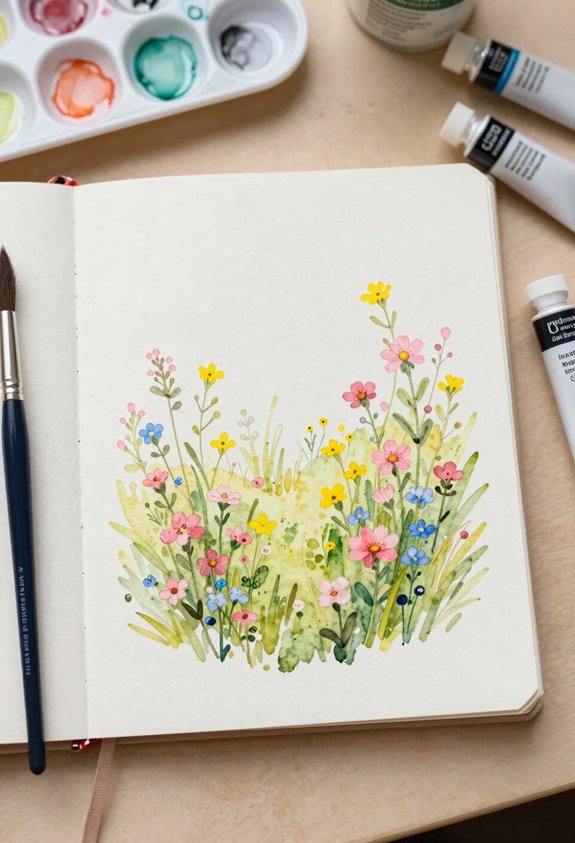 colorful wildflower meadow scene