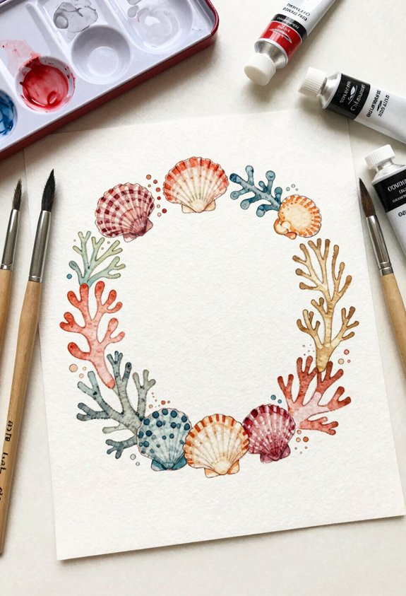 coral reef with shells