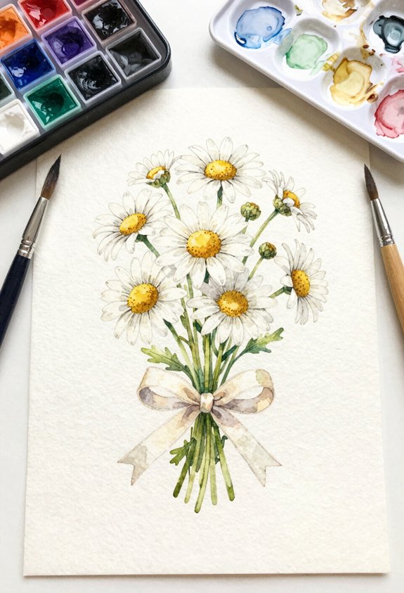 daisies with pale ribbon