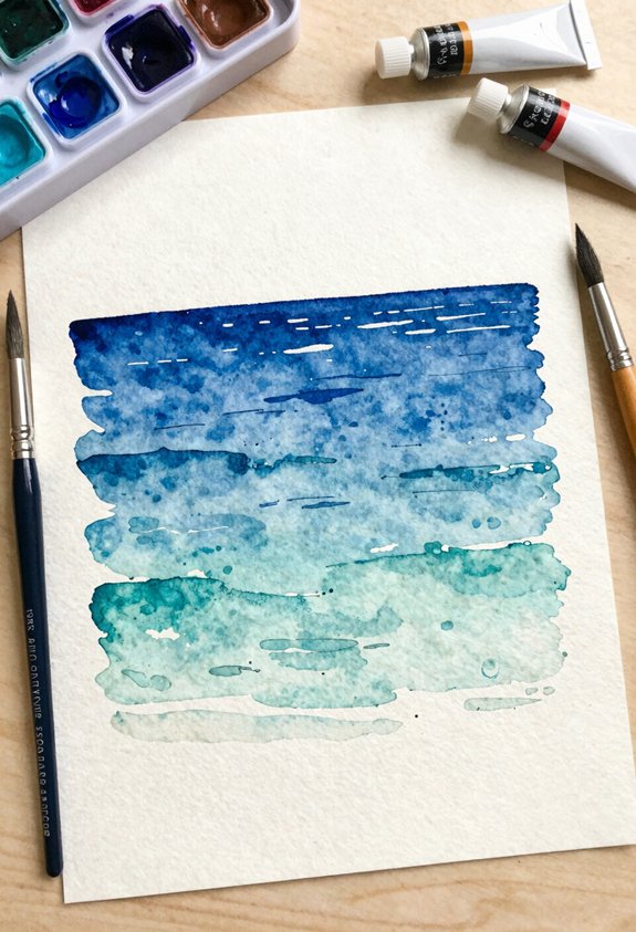 deep blue to turquoise