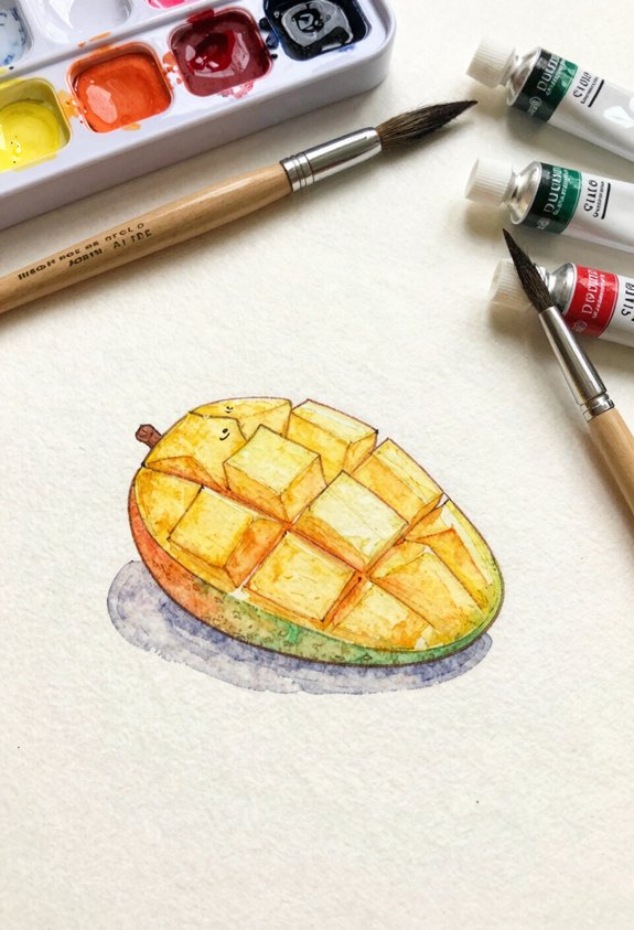 fresh curved mango slice