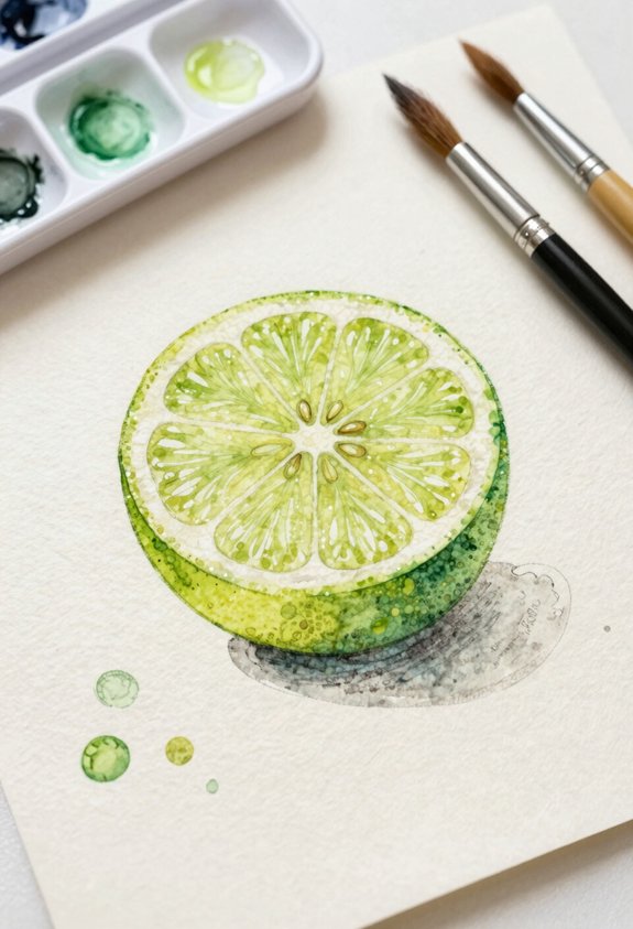 fresh lime with seeds