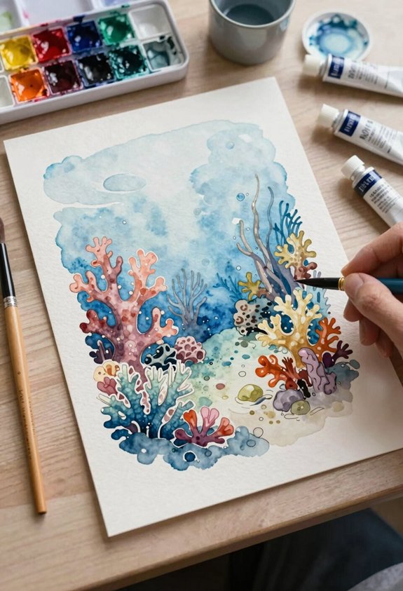 gentle blue coral wash