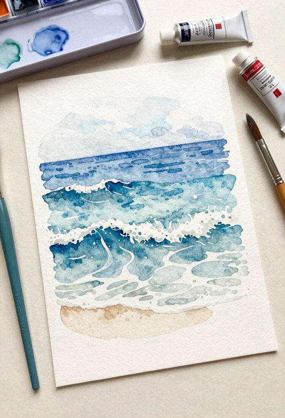 gentle blue ocean layers