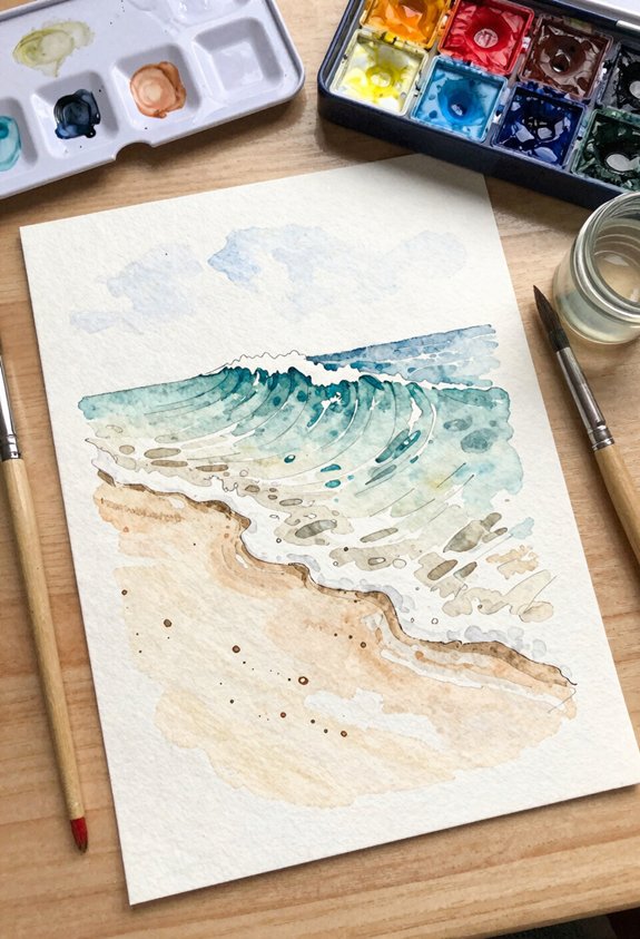 gentle wave meets sand