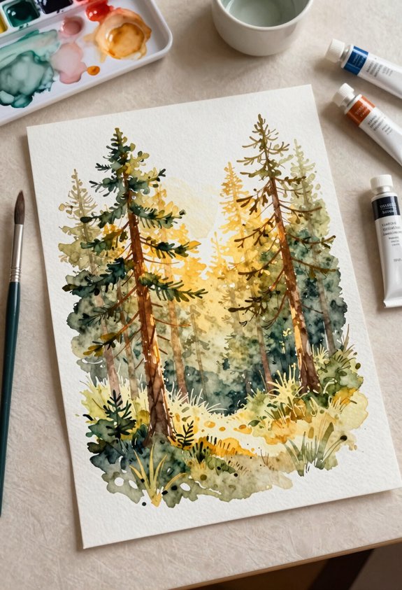 golden sunlight filters pine