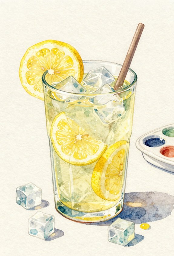 lemonade with ice cubes