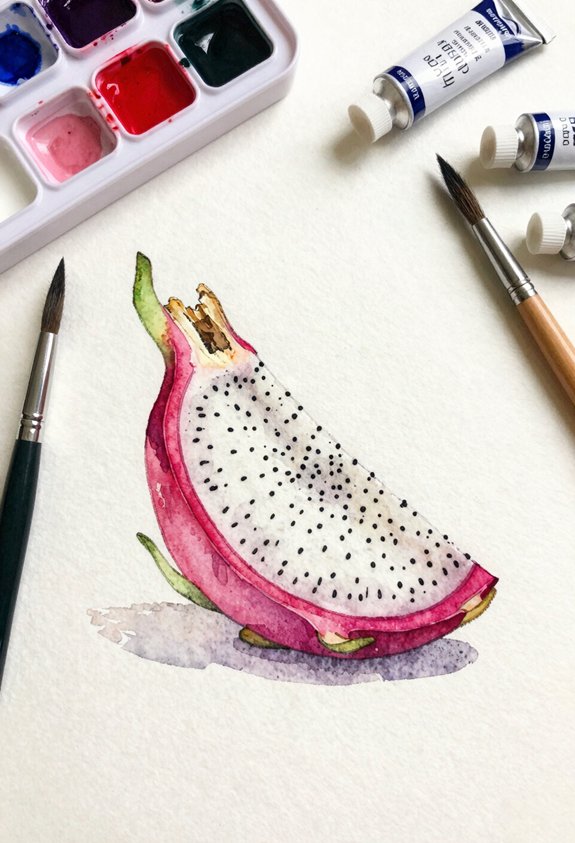 magenta dragon fruit slice