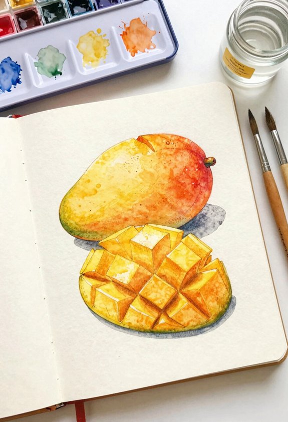 mango fan with curved slices