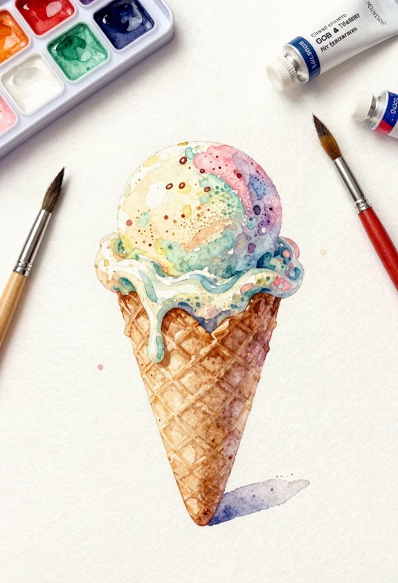 melting ice cream drip