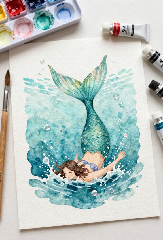 mermaid tail in turquoise