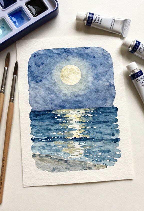 moonlit ocean reflections dance