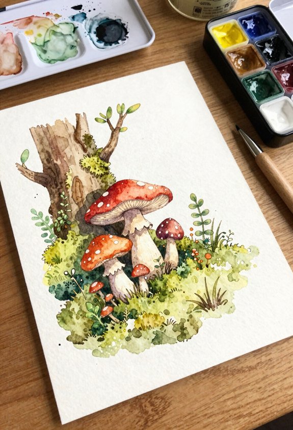 mossy woodland mushroom nook