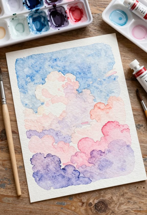 pastel sky with clouds