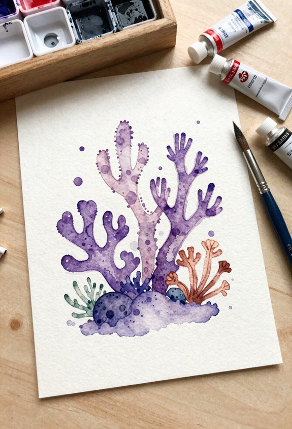 purple coral dotted textures