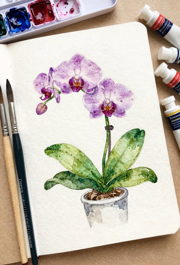 purple petals green stem