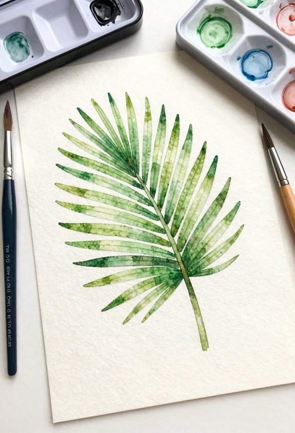 radiant green leaf lines