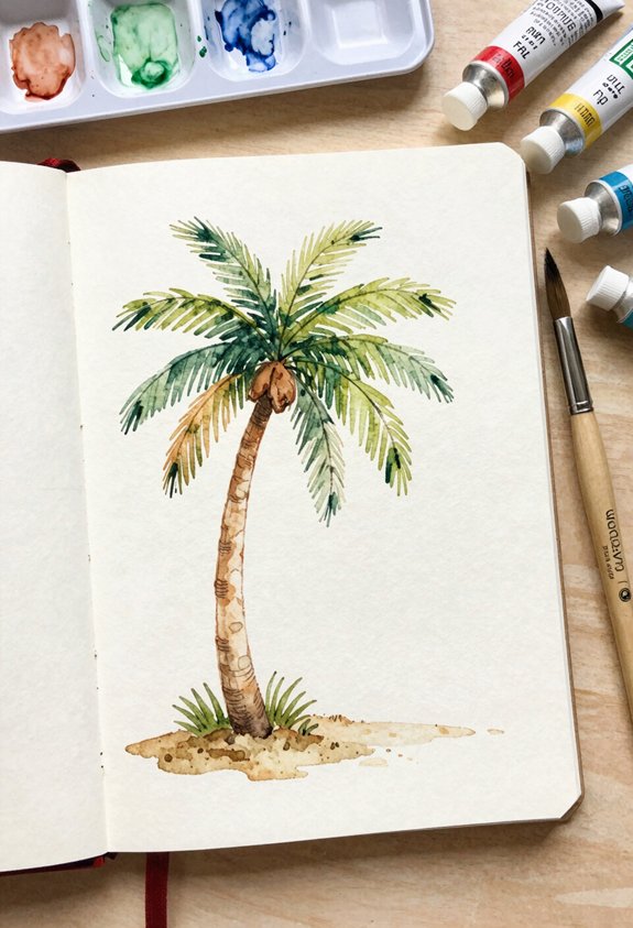 relaxed palm tree scene