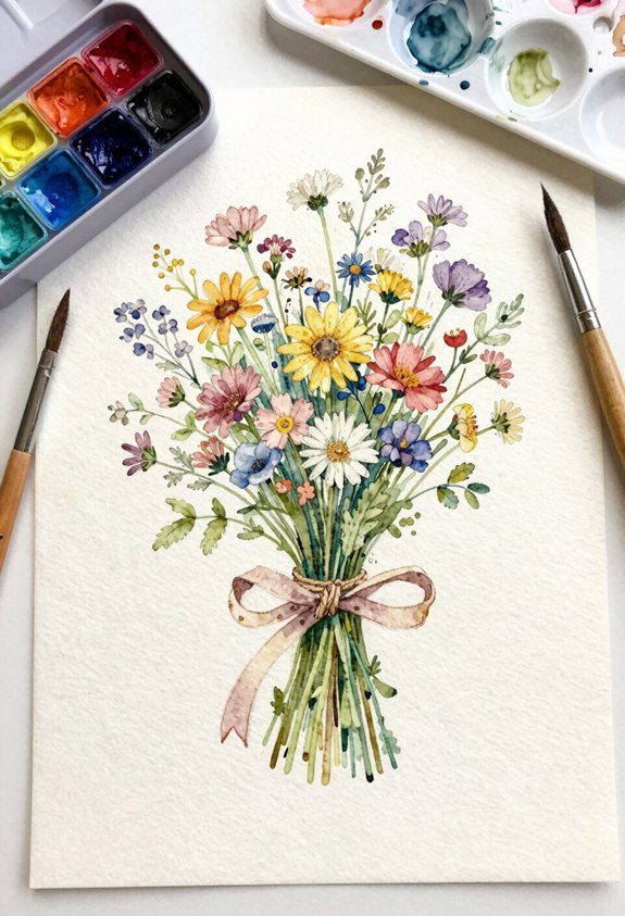rustic bouquet with twine