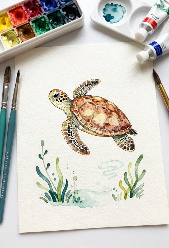 sea turtle gliding peacefully