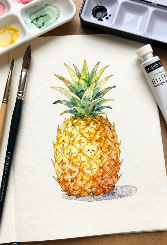 simple diamond textured pineapple