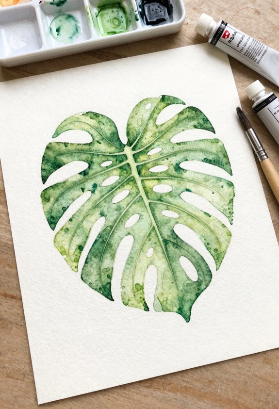 simple monstera leaf design