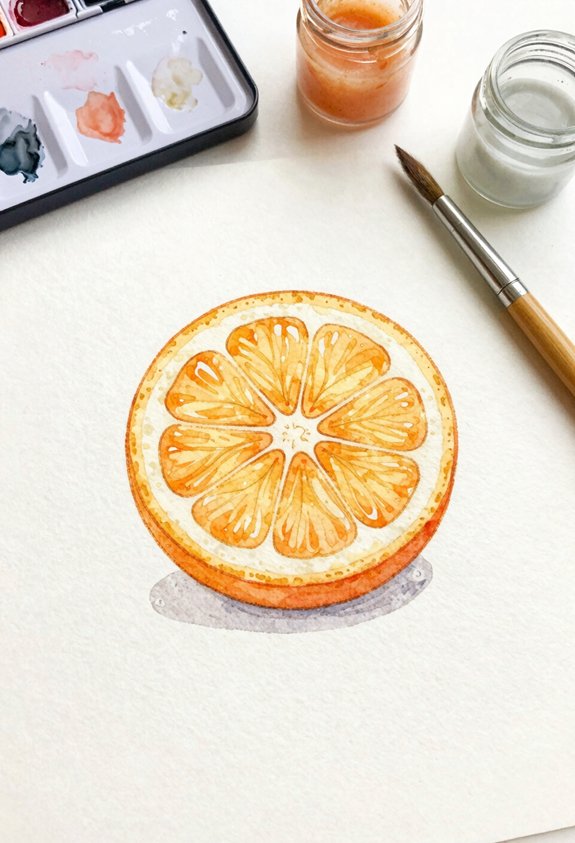 soft citrus watercolor beauty