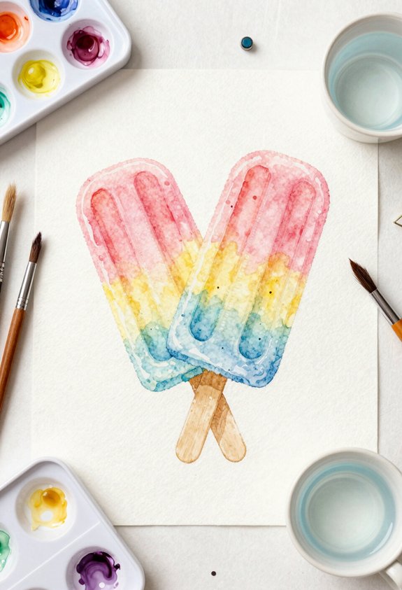 soft colorful summer popsicles