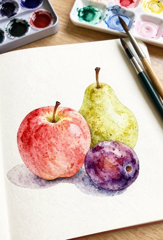 soft fruit watercolor arrangement