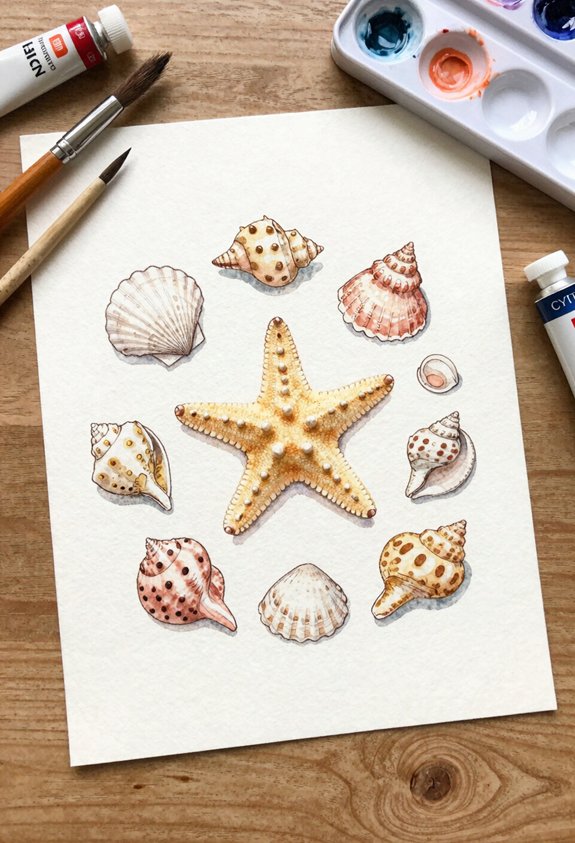starfish centerpiece shell collection