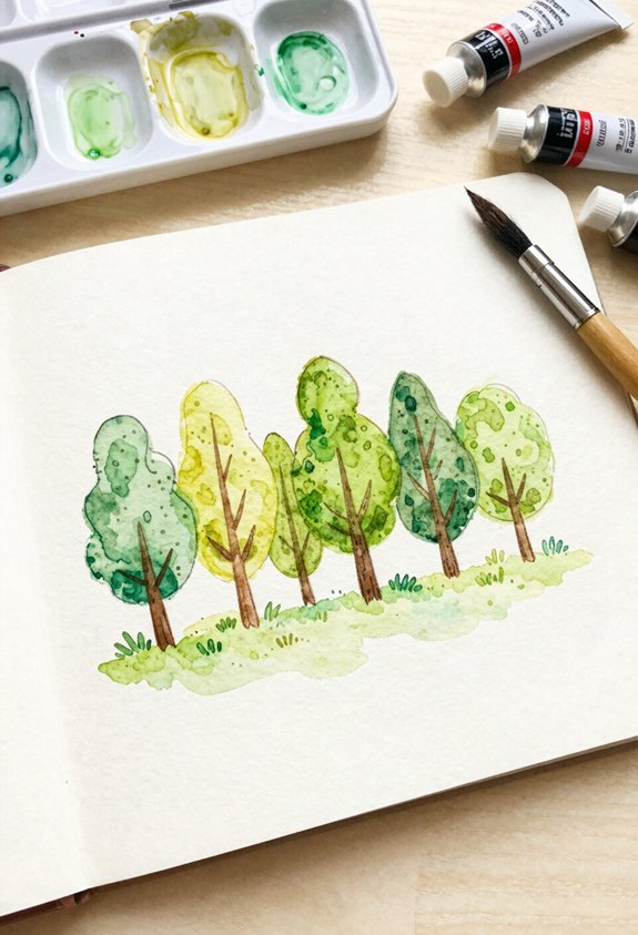 summer trees in green