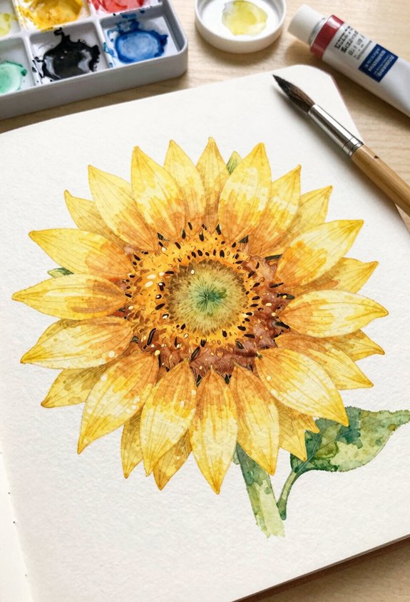 sunflower center s textured glow