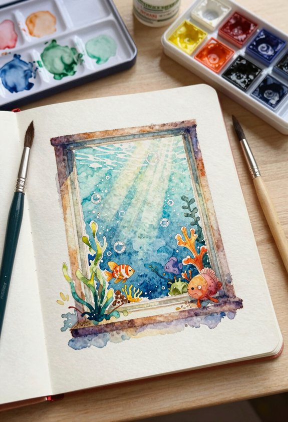 sunlit underwater scene