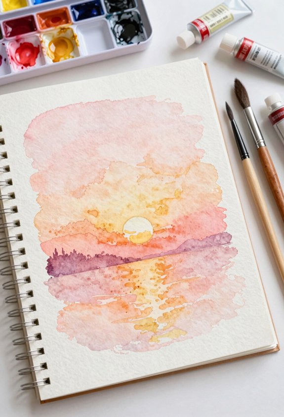 sunset peach gold hues