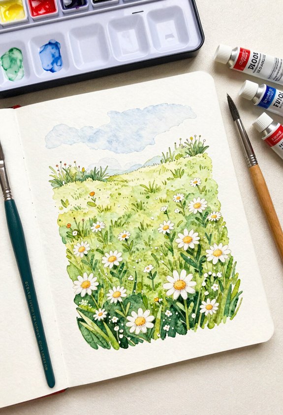tiny daisies soft grass