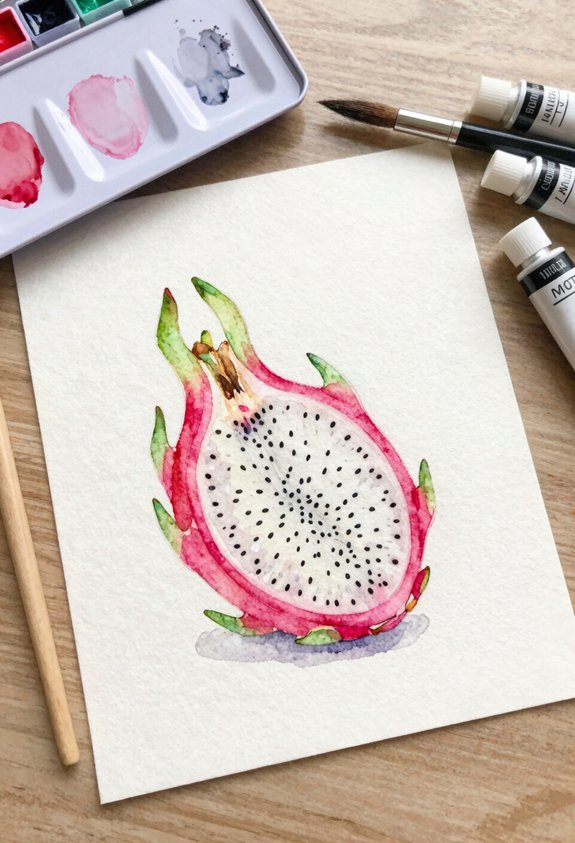 tiny dragon fruit pattern